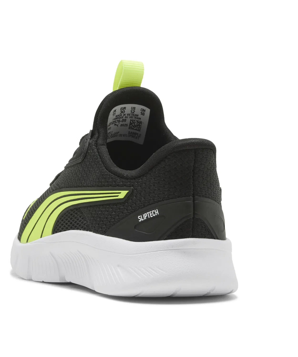 Детские кроссовки с технологией SLIPTECH Flexfocus Ease In PS PUMA, Black/Lime — фото 3