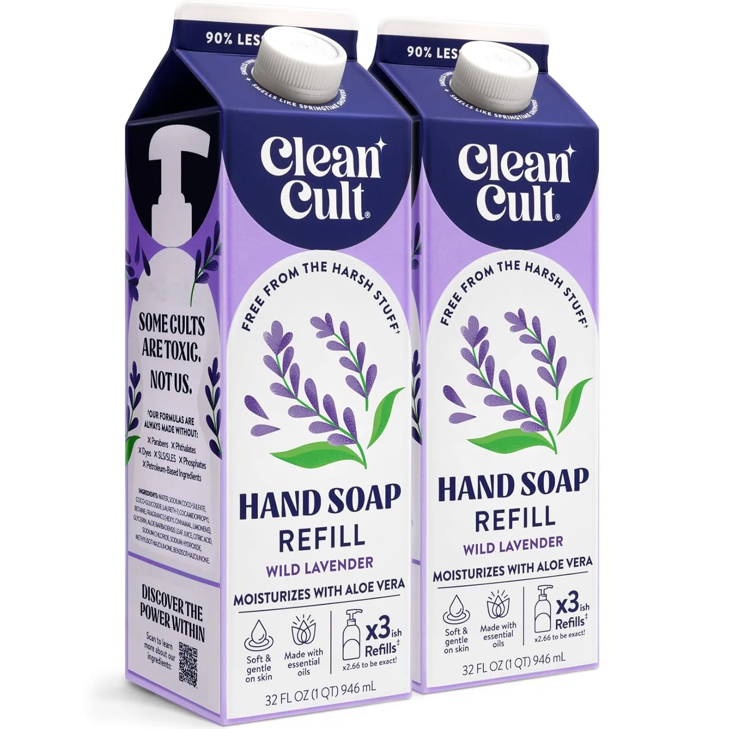 Жидкое мыло для рук Lavender, Cleancult, набор 3 шт., 16 oz (473 мл) каждый