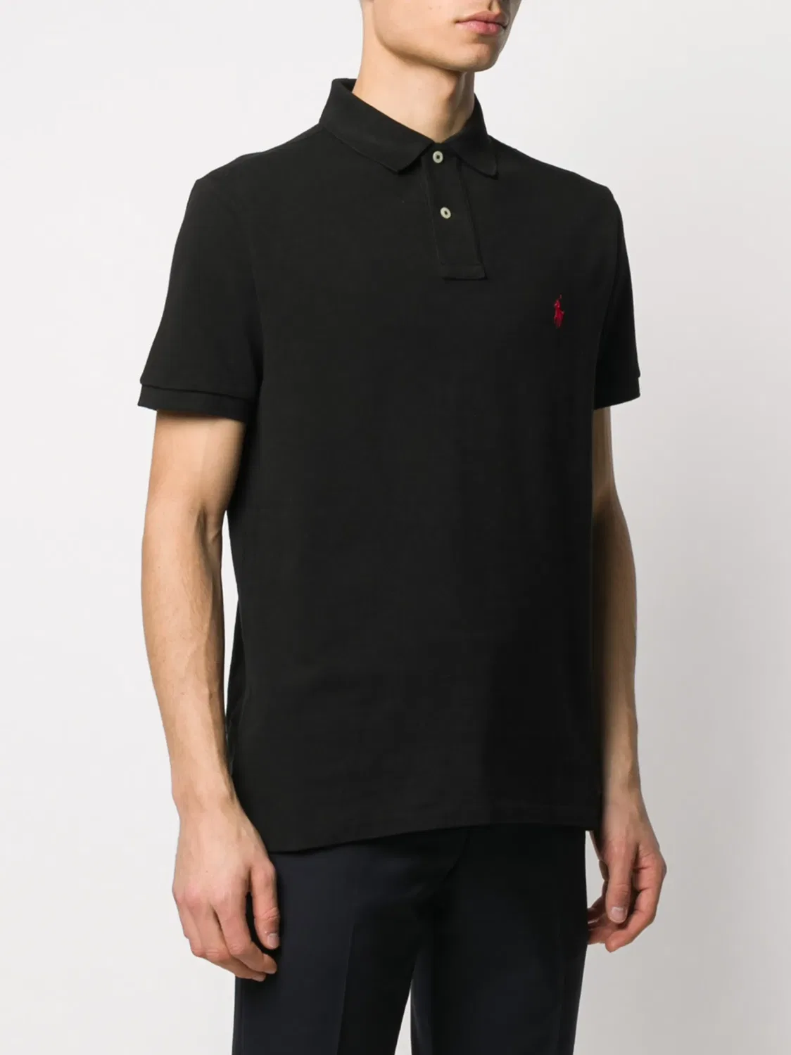 Polo Ralph Lauren Рубашка-поло с вышитым логотипом, черная — фото 3