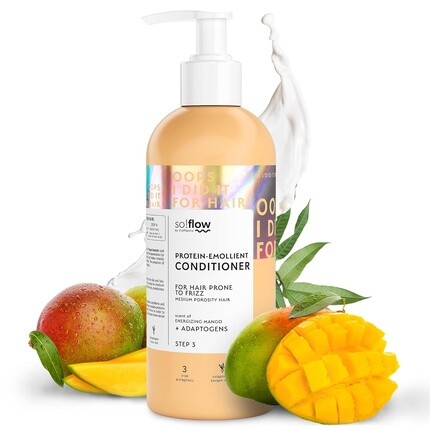 

So!Flow Кондиционер Ultimate Anti-Frizz, обогащенный питательными маслами и эффективными растительными экстрактами, специально разработан для волос средней пористости, которым нужен блеск без пушистости