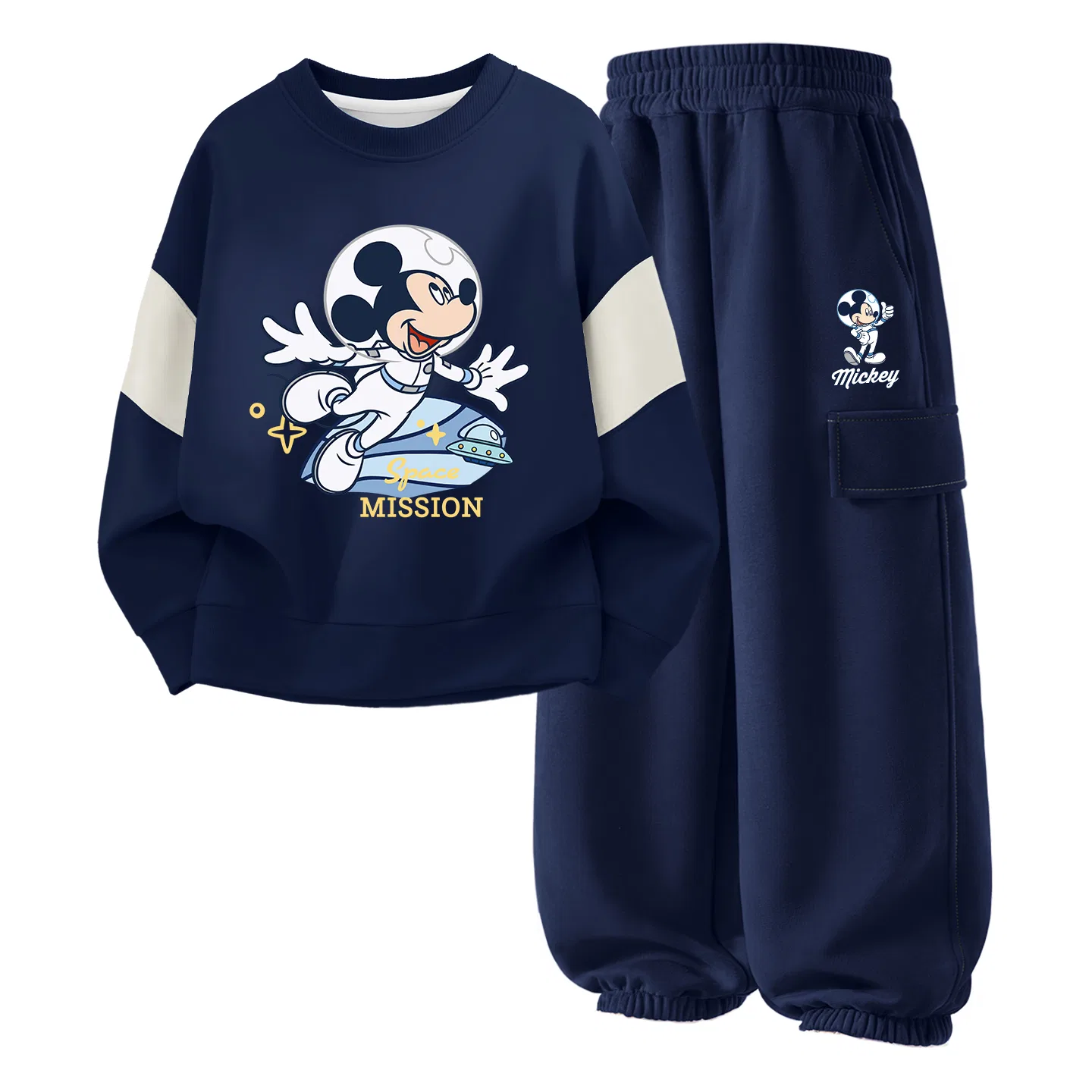 Детский комплект спортивной одежды средней посадки с принтом Disney Di Flight Qi Navy Blue+Di Astronaut K Navy Blue