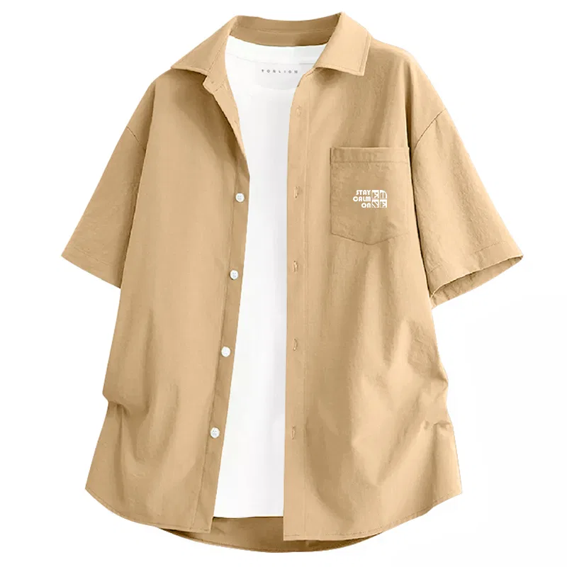Детская рубашка с отложным воротником тонкая Tonlion, Цвет Ice Silk Breathable Khaki