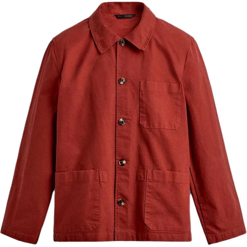 Мужская рубашка с отложным воротником Red Lapel ZARA, Красный