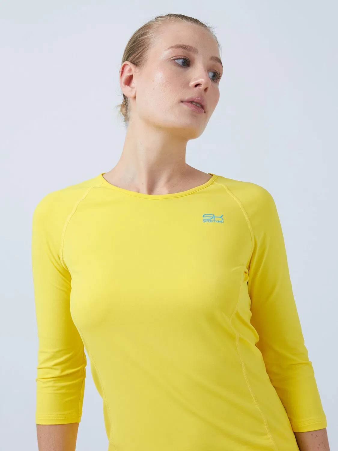 Спортивная футболка Sportkind Performance Shirt с длинными рукавами 3/4, желтого цвета — фото 2