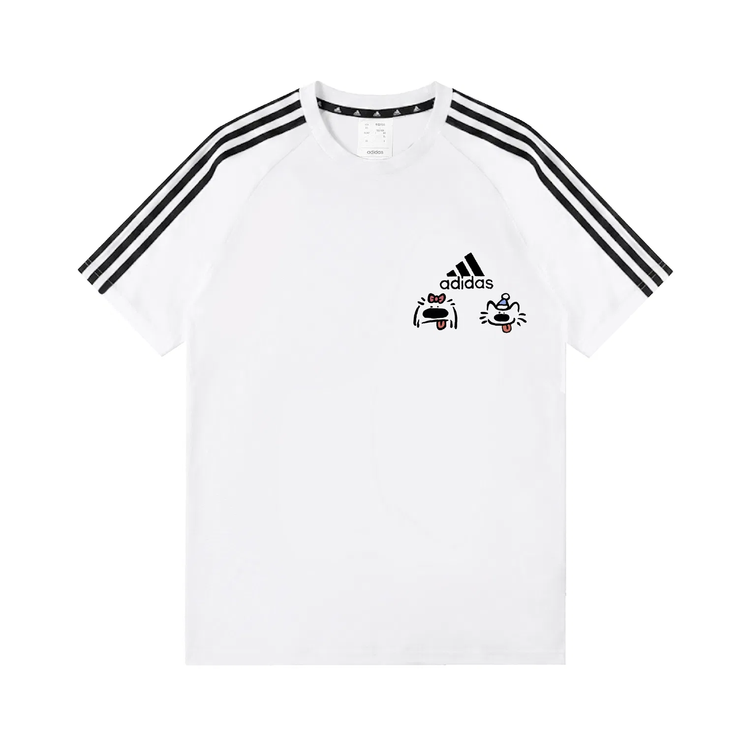Футболка с принтом собачки, Adidas, White-Puppy