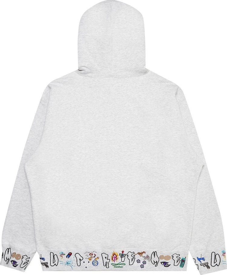 Толстовка Supreme AOI Icons Hooded Sweatshirt 'Ash Grey', серый — фото 3