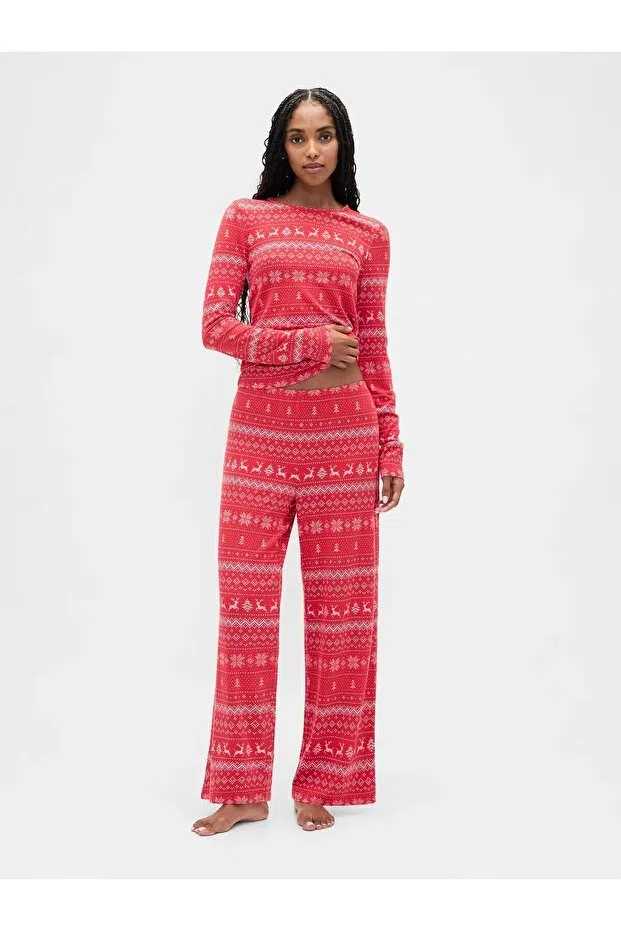 Женский комплект пижам с принтом Fair Isle Gap, Pink-000