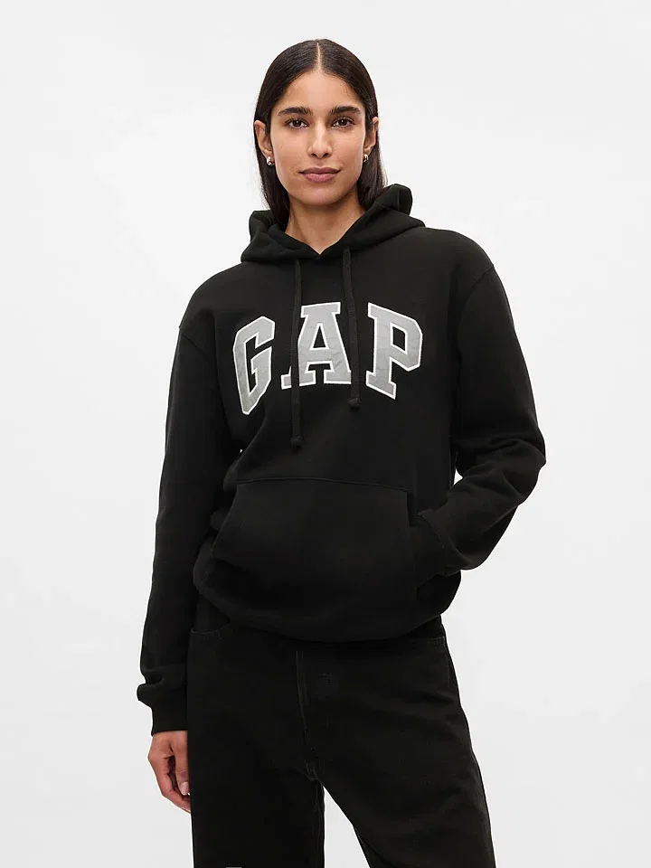 Худи свободного кроя GAP, Black — фото 3