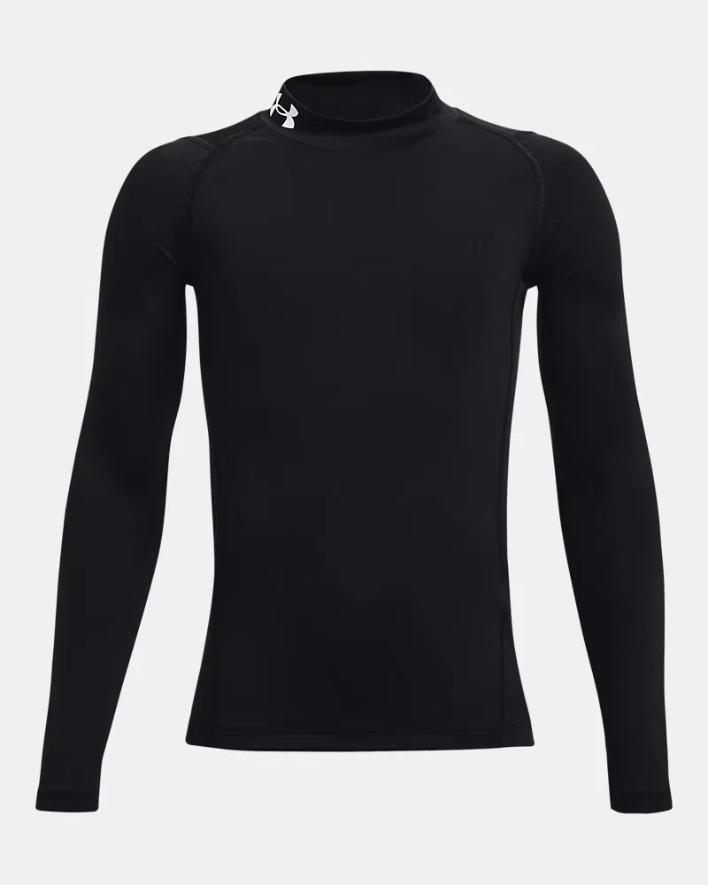 Лонгслив базовый слой с высоким воротом HeatGear UnderArmour, Black/White — фото 4