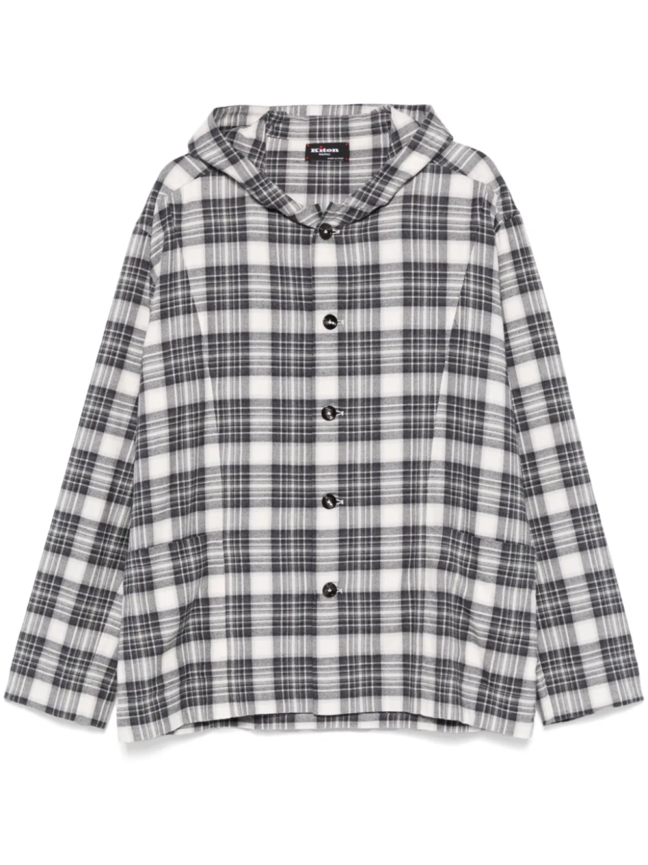 

Kiton рубашка с капюшоном, серый