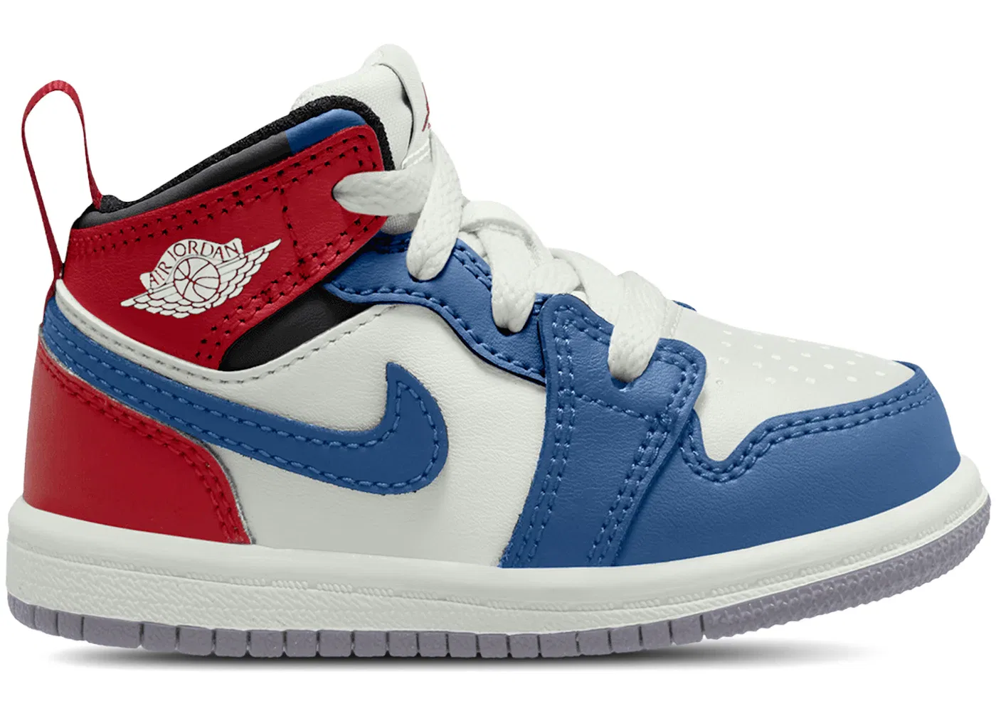 Детские кроссовки с высоким берцем Jordan 1 Mid Jordan, True Blue/Varsity Red/Black/Summit White