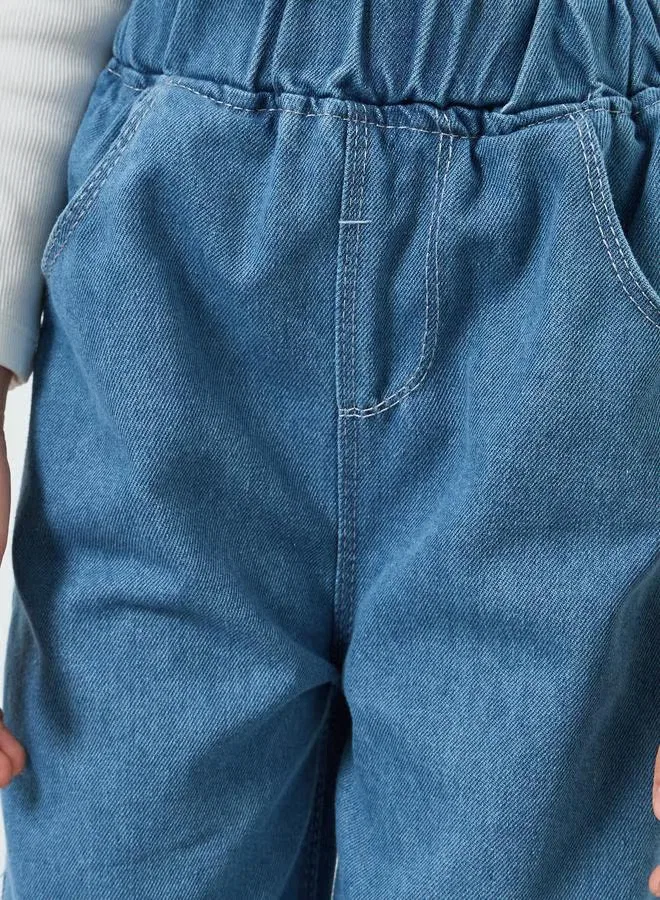 Styli Джинсы широкие с эластичным поясом, синие — фото 3
