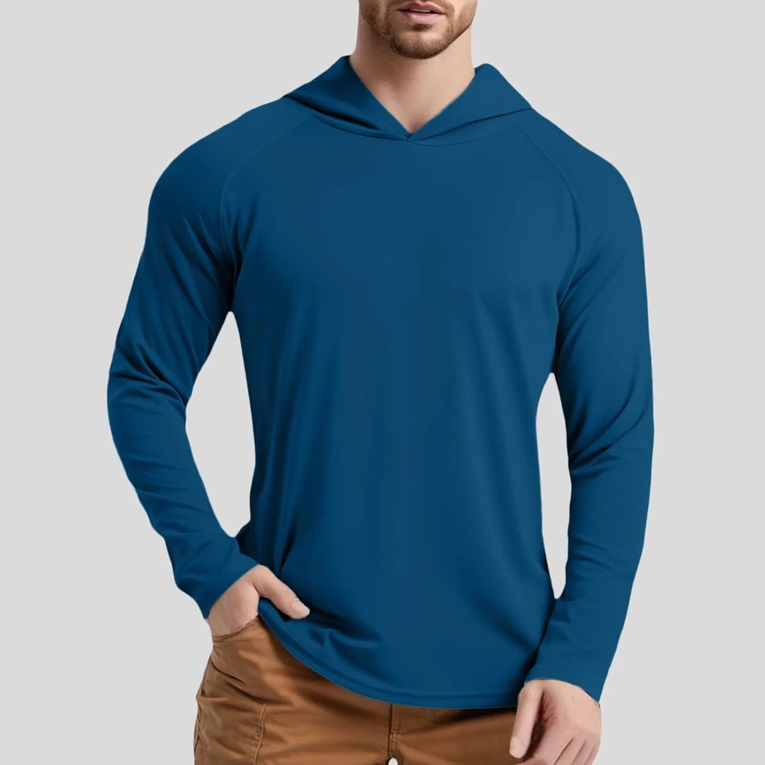 Мужская футболка с v-образным вырезом и рукавом 3/4, Dark Blue — фото 2