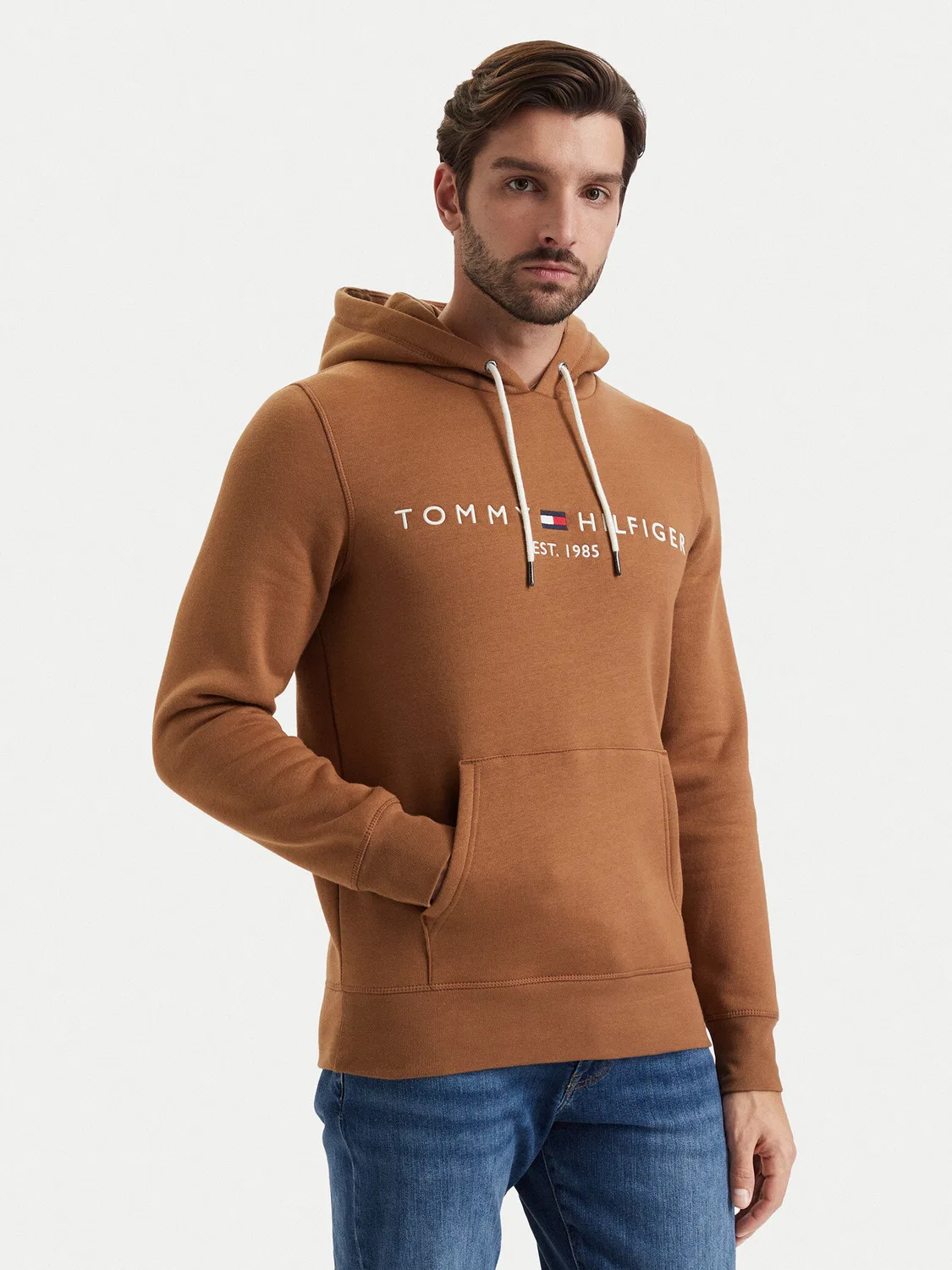 Мужская толстовка стандартного кроя Logo Tommy Hilfiger, коричневый