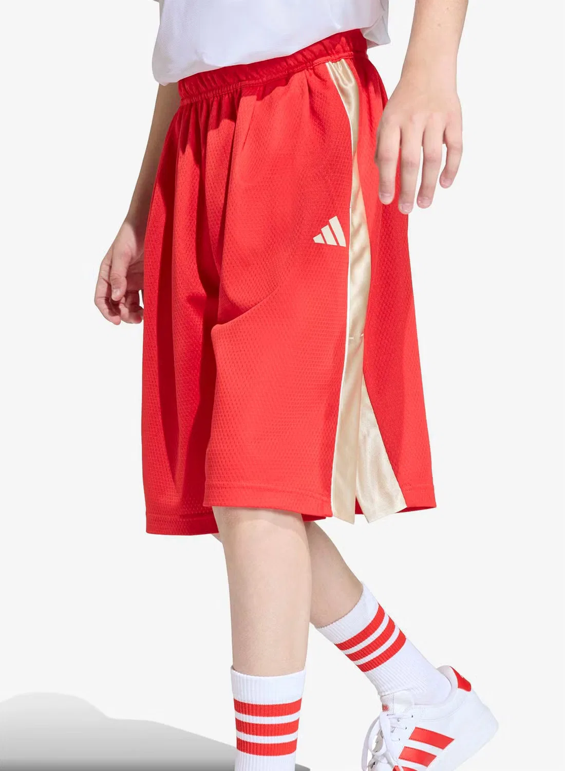 Шорты с сетчатой отделкой Stadium mesh Adidas, красный — фото 3