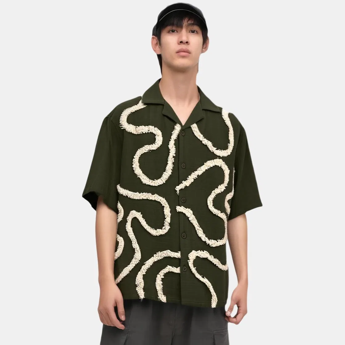 Мужская рубашка Khaki Moderate ZARA, Хаки — фото 4