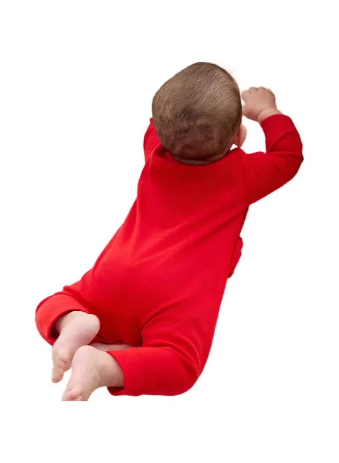 Боди-комбинезон с длинным рукавом Joyful Newborn Babyprints, красный — фото 3