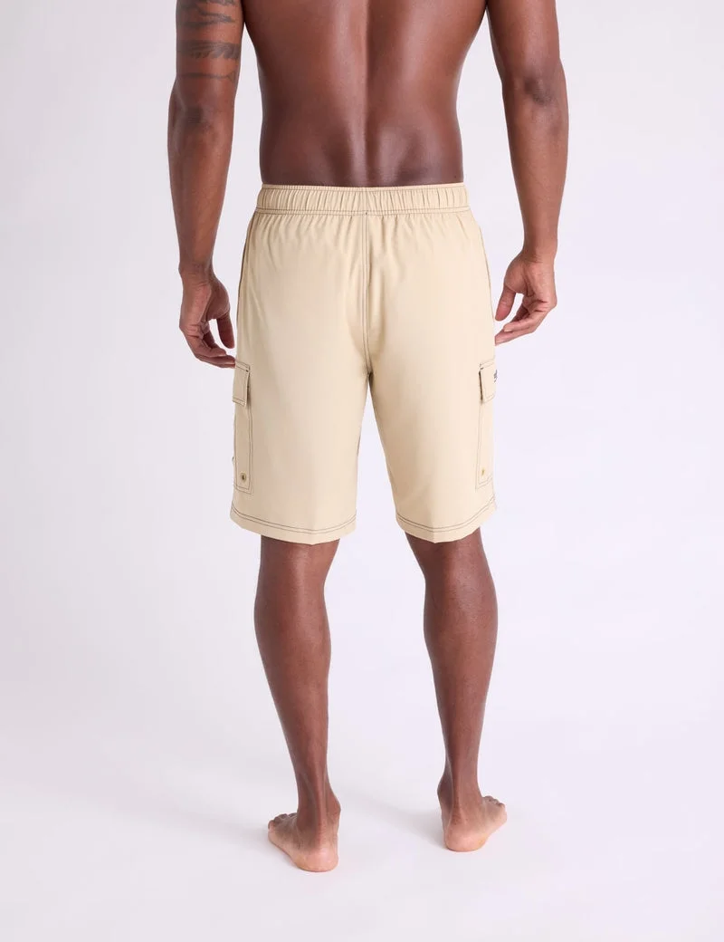 Мужские шорты для плавания U.S. Polo Assn. 10" Contrast Stitch Stretch Cargo, хаки — фото 2