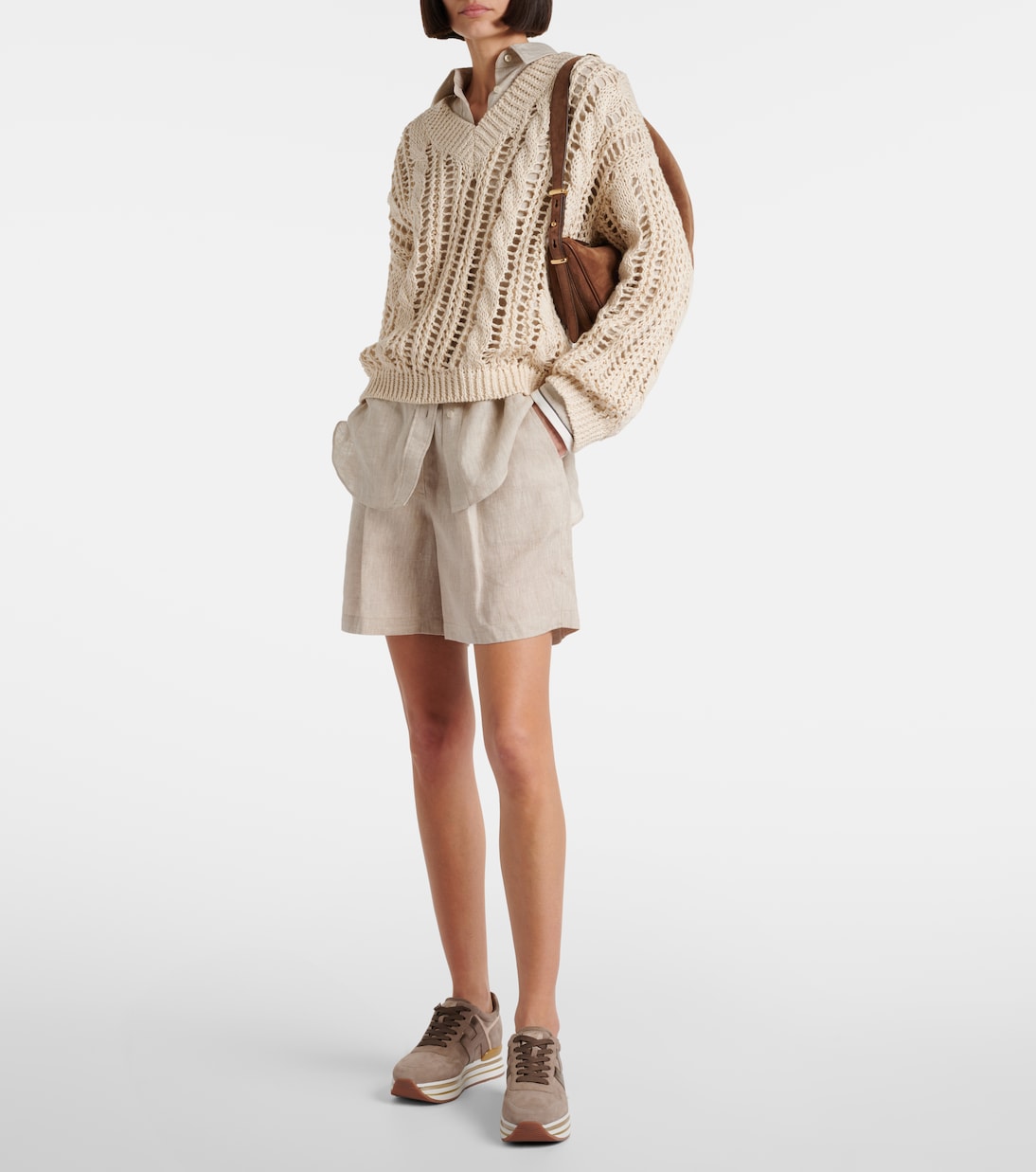 Кроссовки миди из кожи на платформе Hogan, Pallude — фото 3