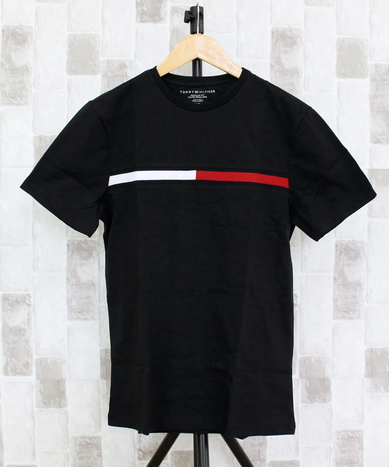 Мужская футболка с флагом и логотипом TOMMY HILFIGER, Black
