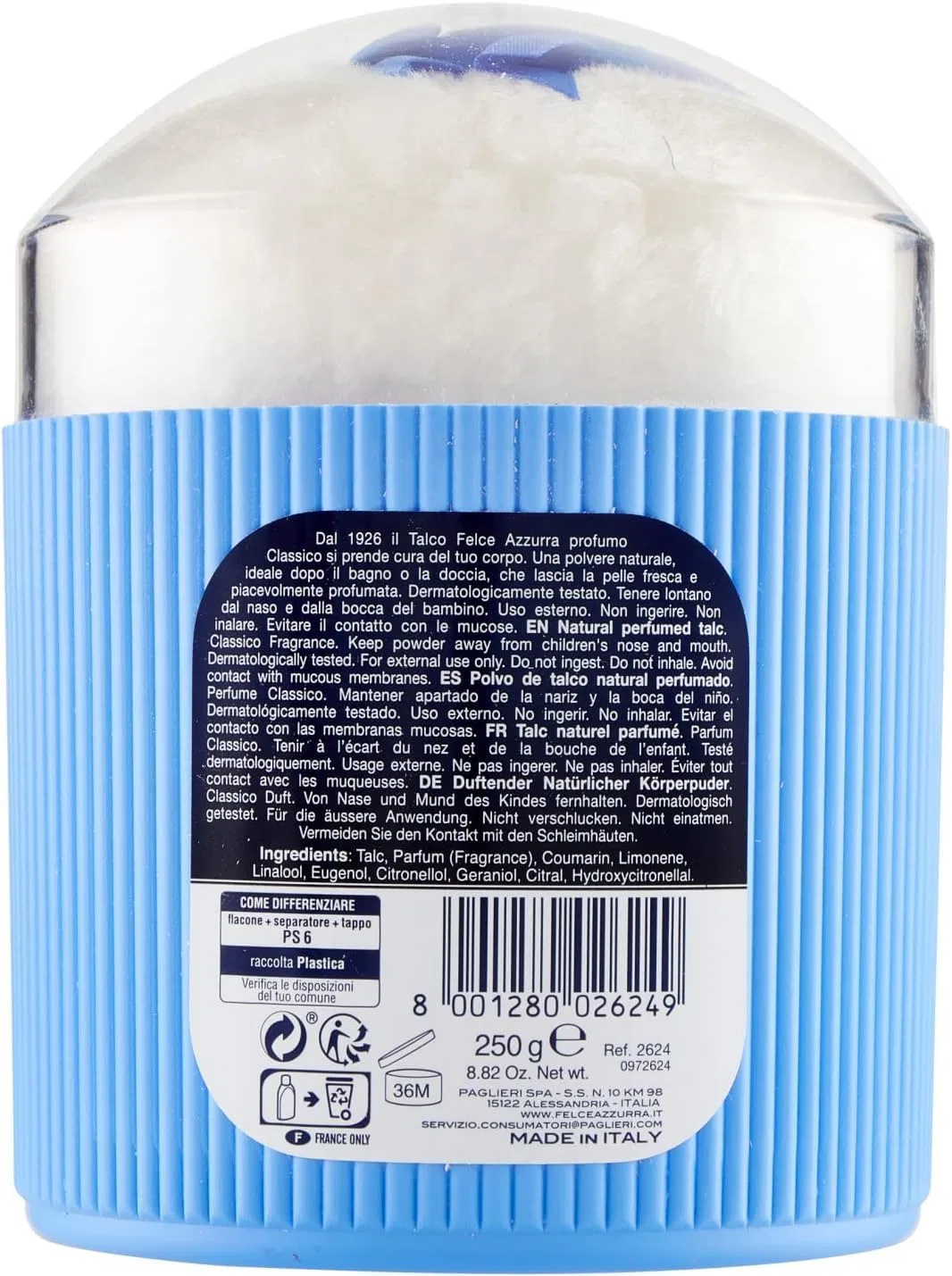 Тальк для тела Classic Talc with Sponge, Italian Gourmet E.R., 12 x 250 г + Polpa 400 г, Floral Print — фото 3
