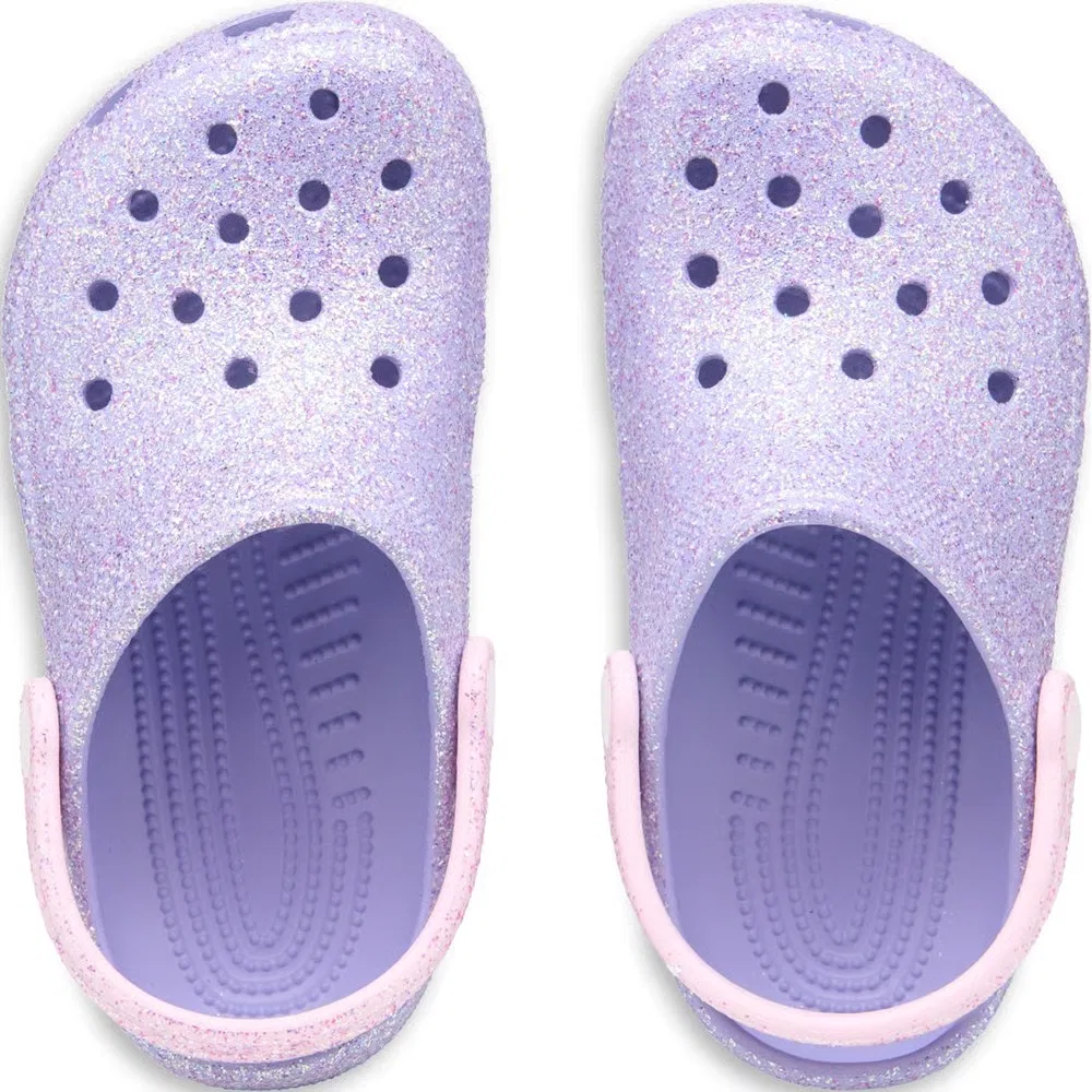 Детские классические сабо с блестками Crocs, Multi Glitter — фото 4