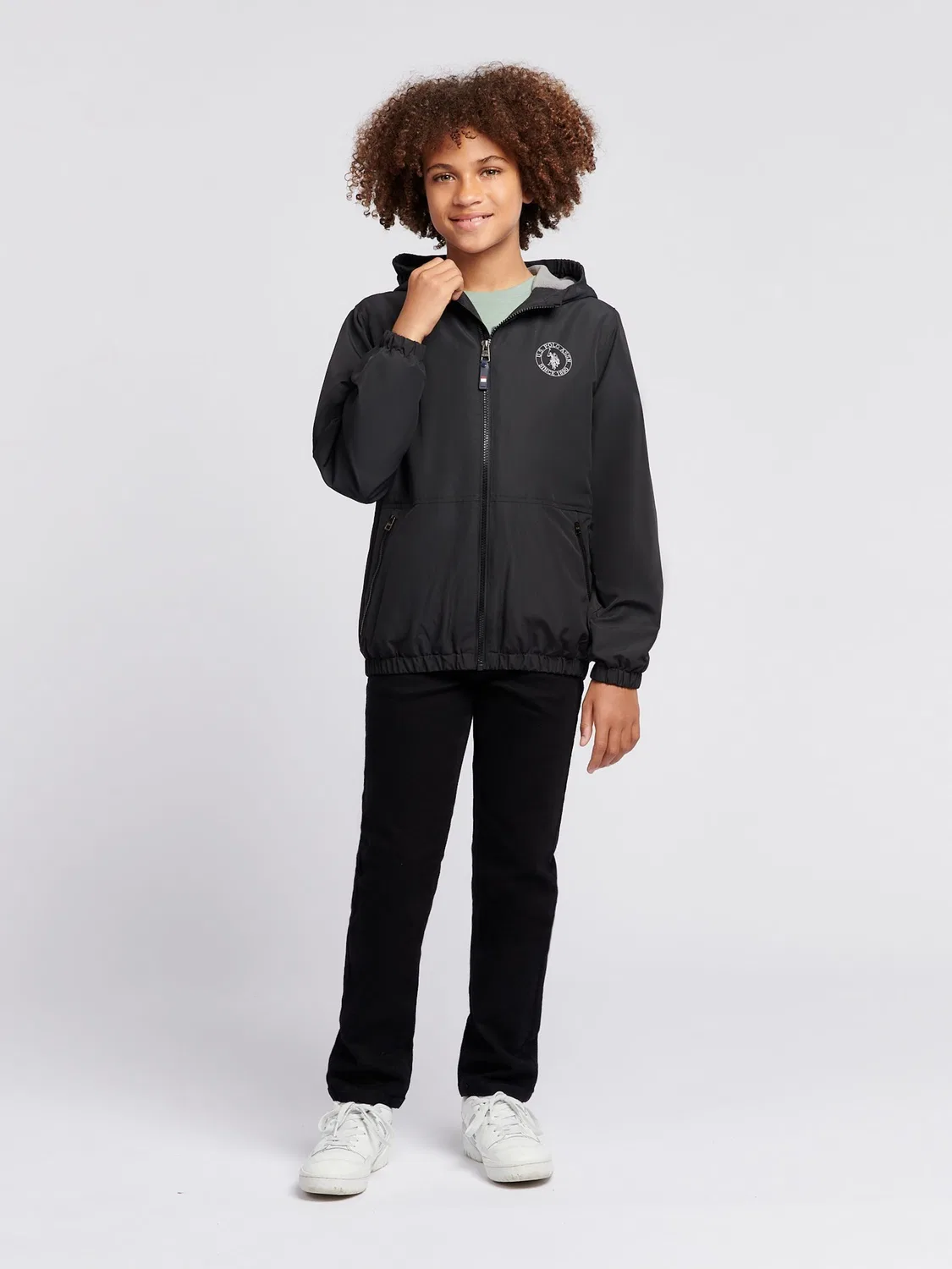 Ветровка для мальчиков с флисовой подкладкой U.S. Polo Assn, черный — фото 3