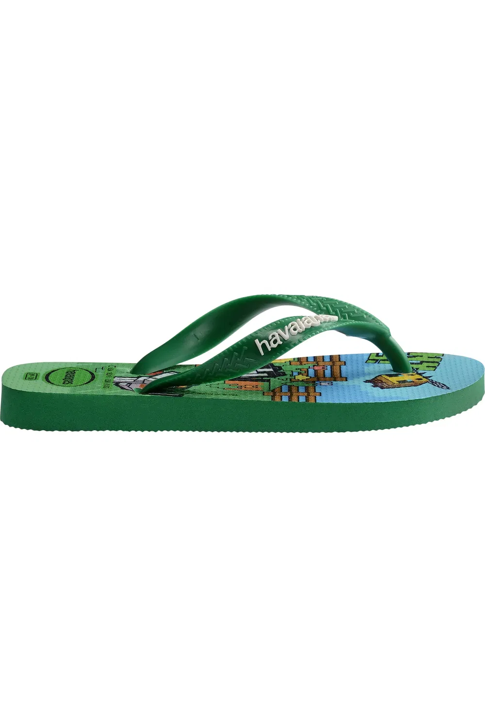 Детские сандалии тапки Minecraft Havaianas, зеленый — фото 2