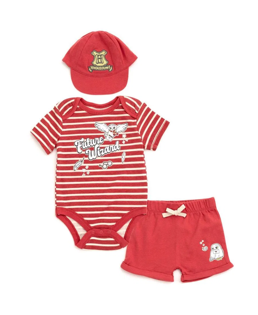 Комплект боди с шортами и кепкой Future Wizard Harry Potter, Hedwig Mineral Red