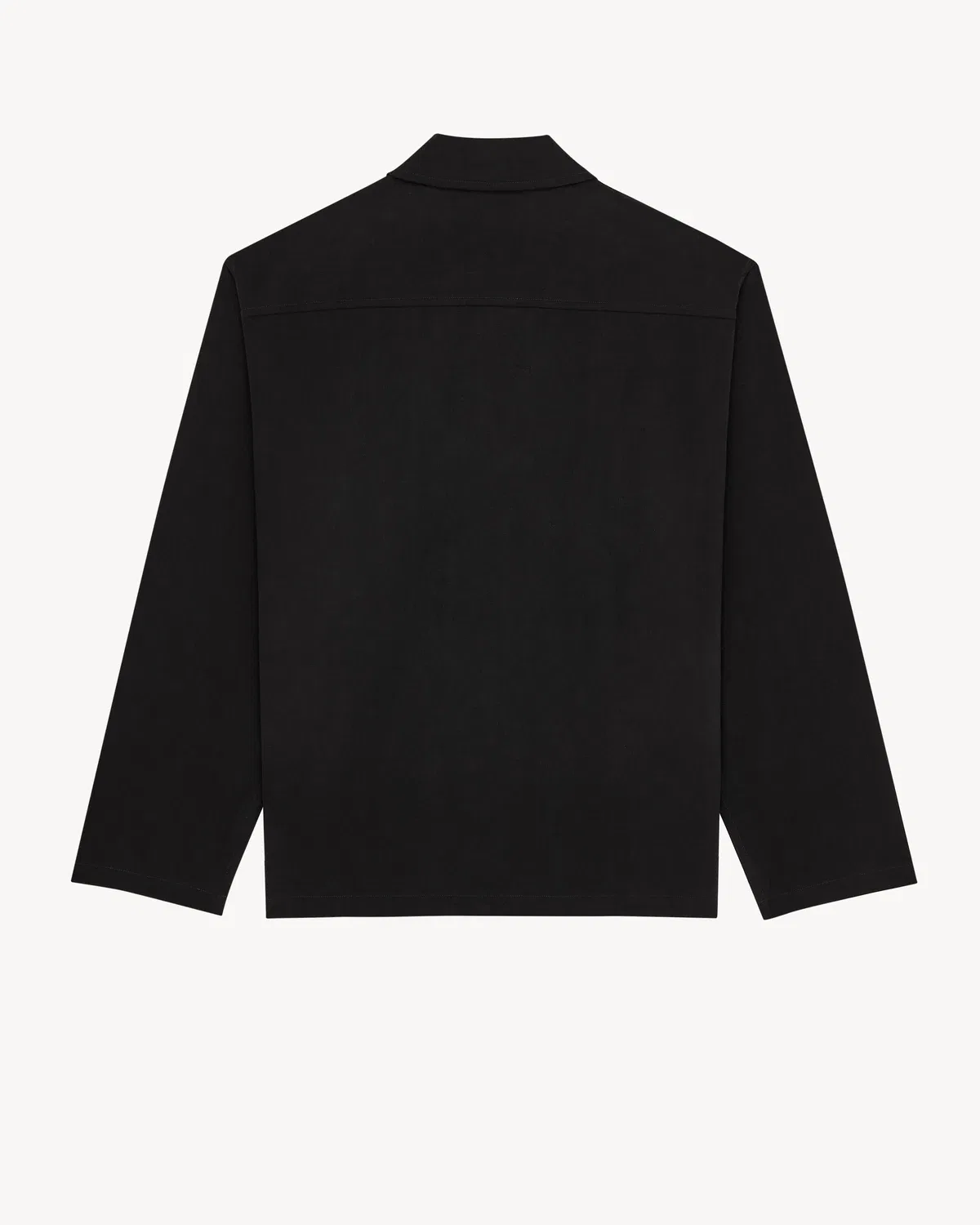 Рубашка-накидка из хлопка SAINT LAURENT, черный — фото 4