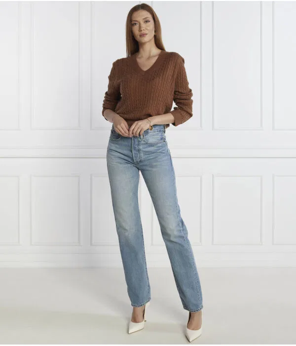 Женский свитер с узором Soft Cable Tommy Hilfiger, коричневый — фото 2