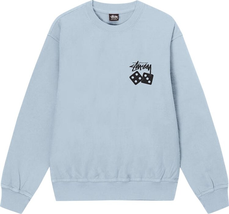 

Толстовка Stussy Dice Pigment Dyed Crew 'Sky Blue', синий