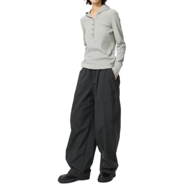 Женская футболка с капюшоном, серая, UNIQLO, Gray — фото 3