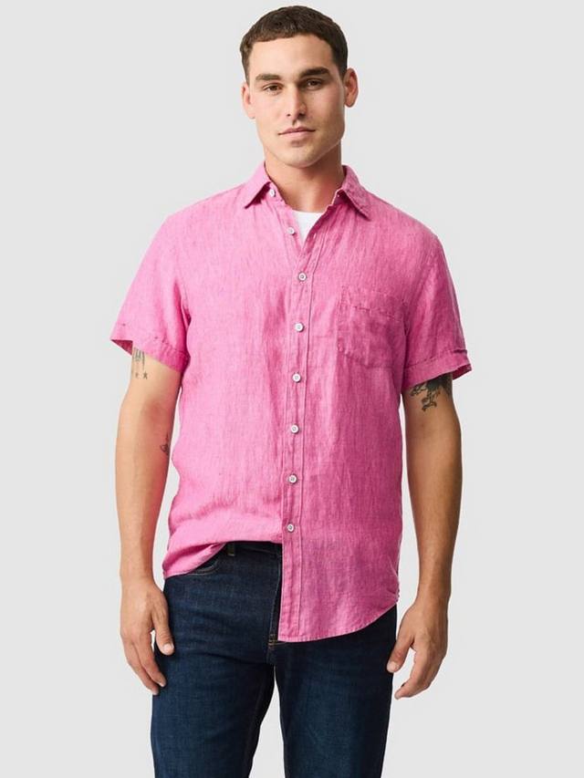 

Palm Beach Linen Slim Fit рубашка с короткими рукавами Rodd & Gunn, Flamingo