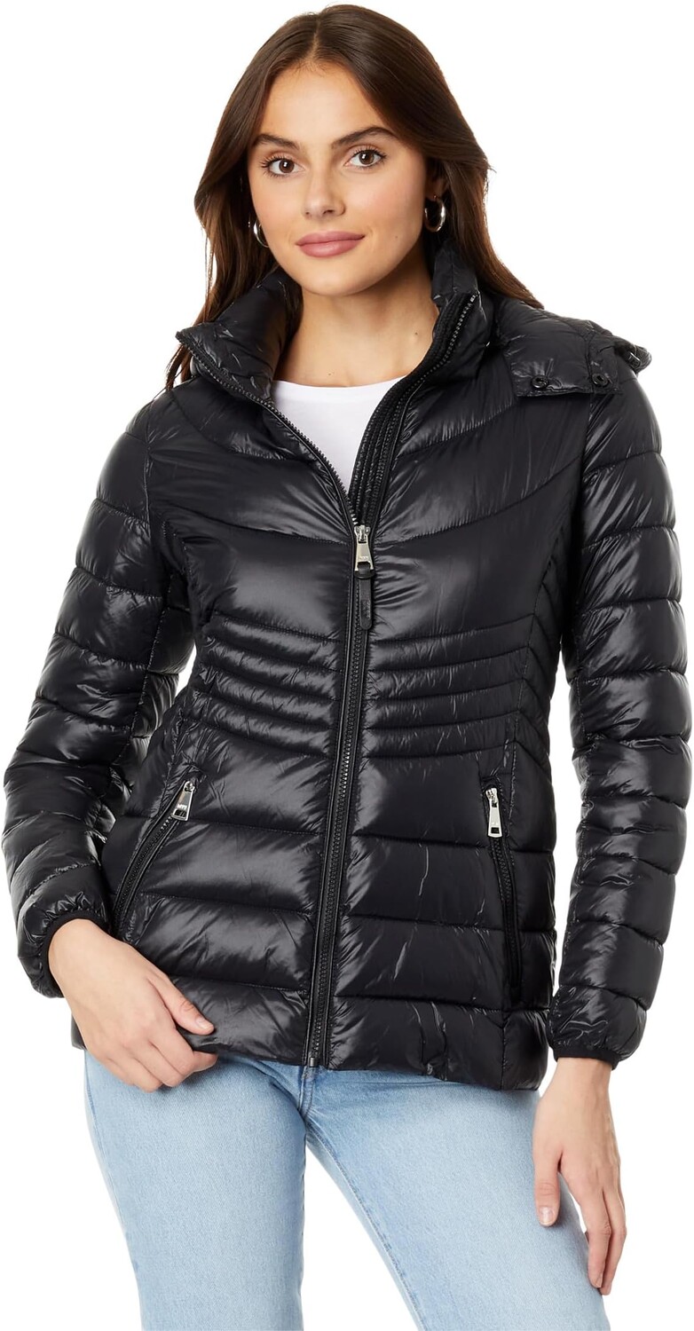 

Короткая складная куртка с капюшоном DKNY, черный