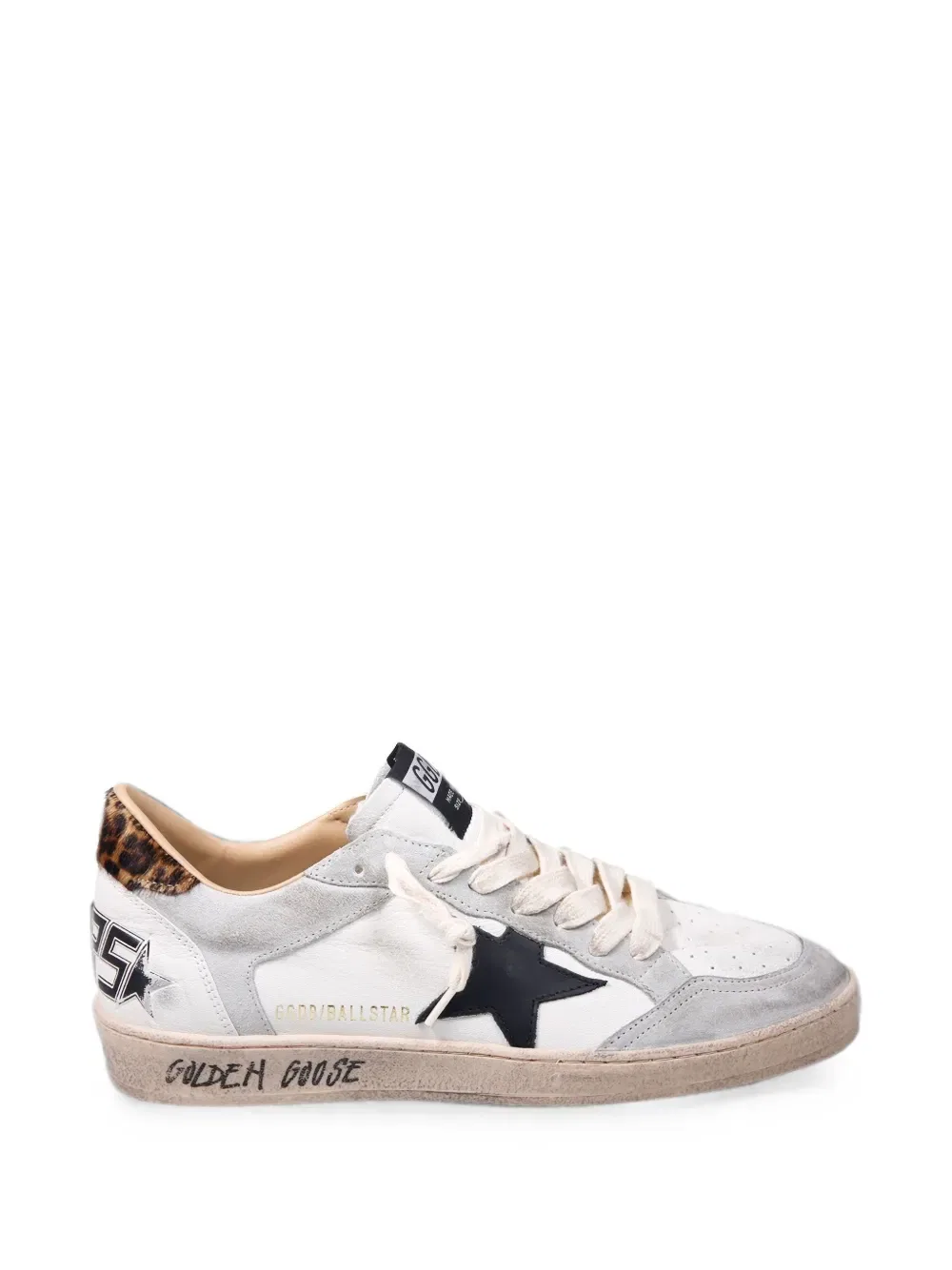Кроссовки Ball Star с леопардовым принтом Golden Goose, белый