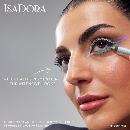 Черный карандаш-подводка для глаз IsaDora Perfect Contour Kajal для макияжа Smokey Eyes - Высокопигментированный и гипоаллергенный - Легкое нанесение - Шоколадно-коричневый — фото 3