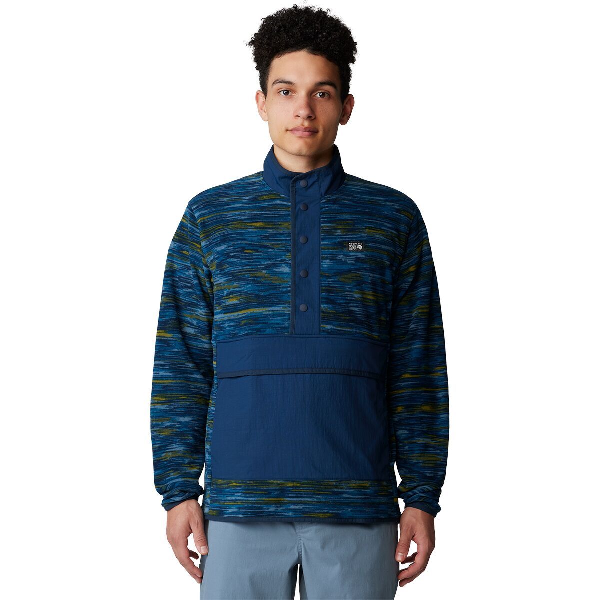 

Микрофлисовая толстовка на молнии Mountain Hardwear, цвет dark caspian stria print