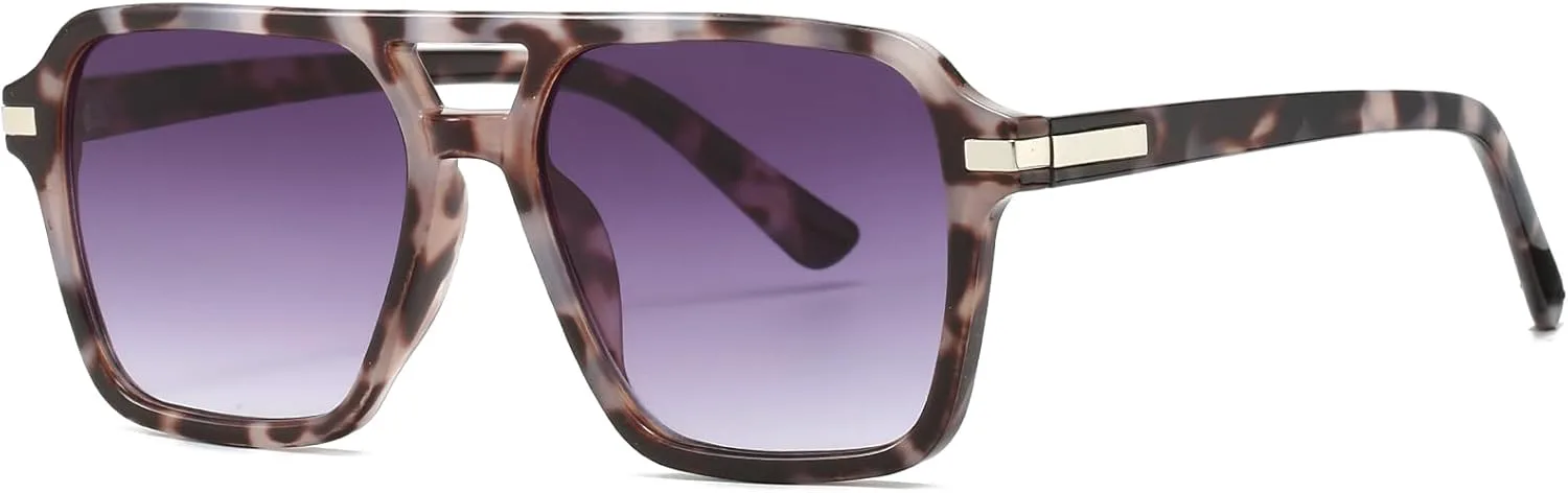 

Солнцезащитные очки-авиаторы AIEYEZO квадратной формы для женщин и мужчин, модные ретро-очки квадратной формы, классические очки-авиаторы, Leopard/Grey Gradient