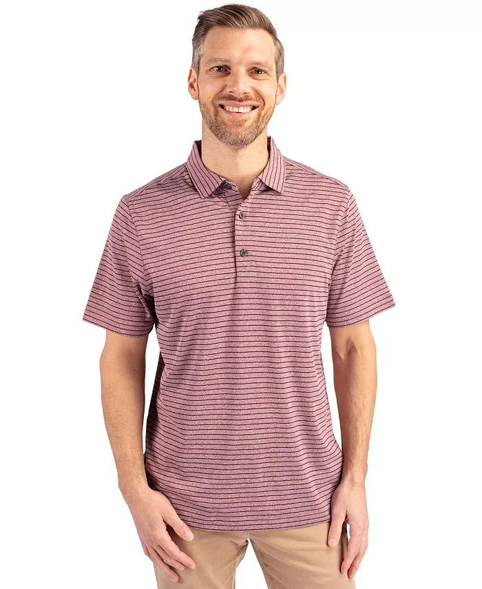

Футболка-поло мужская Forge Eco Heather Stripe Stretch Recycled Cutter & Buck, красный