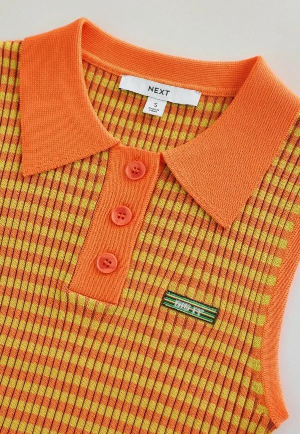 Рубашка поло Next, Orange Gingham — фото 2