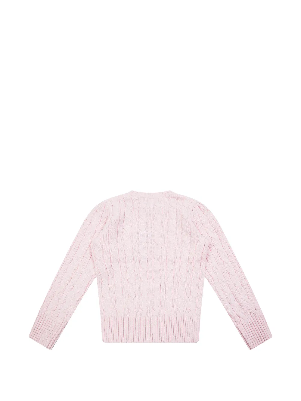 Вязаный свитер с логотипом Polo Ralph Lauren Kids, розовый — фото 2