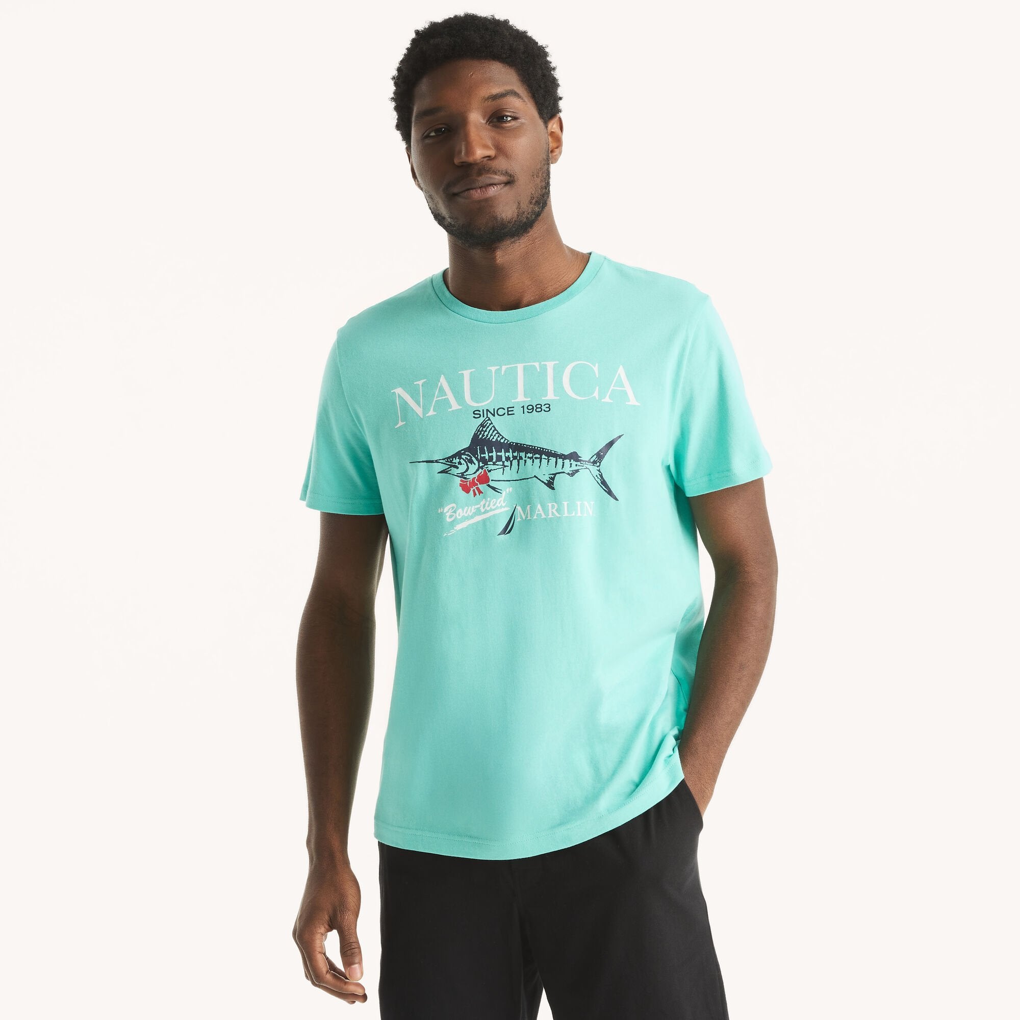 

Футболка Nautica Mens Marlin с рисунком, цвет poolside aqua