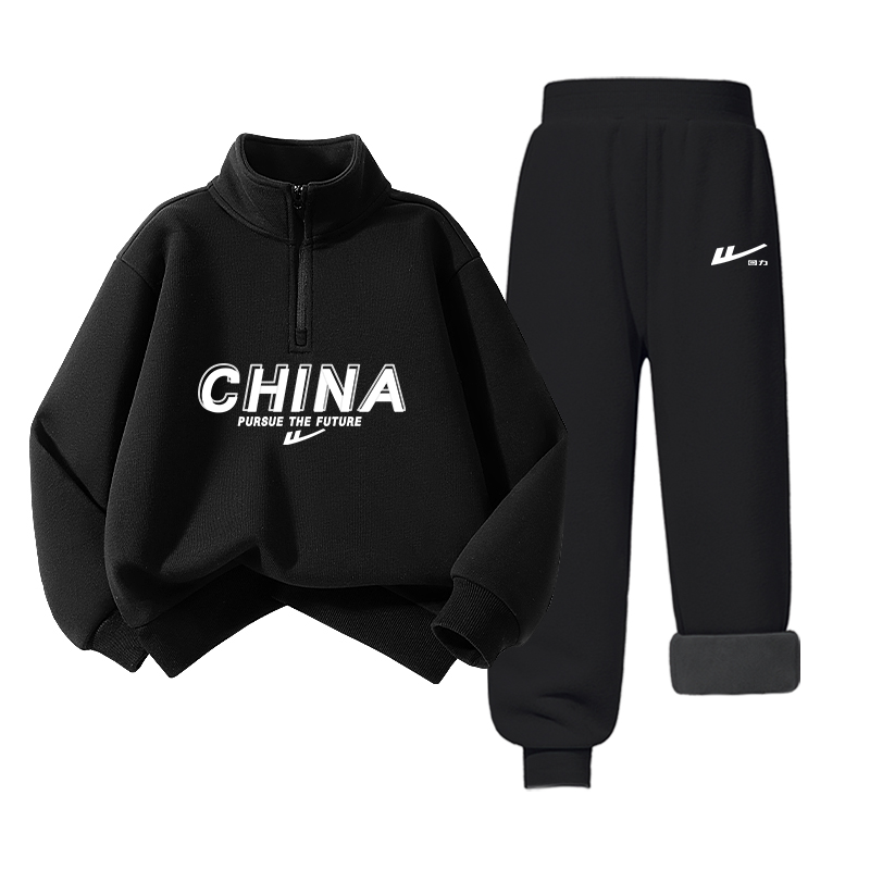 

Детская повседневная спортивная одежда WARRIOR, [fleece-lined set]черный/h белый text mother-черный/h silicone huarui белый k