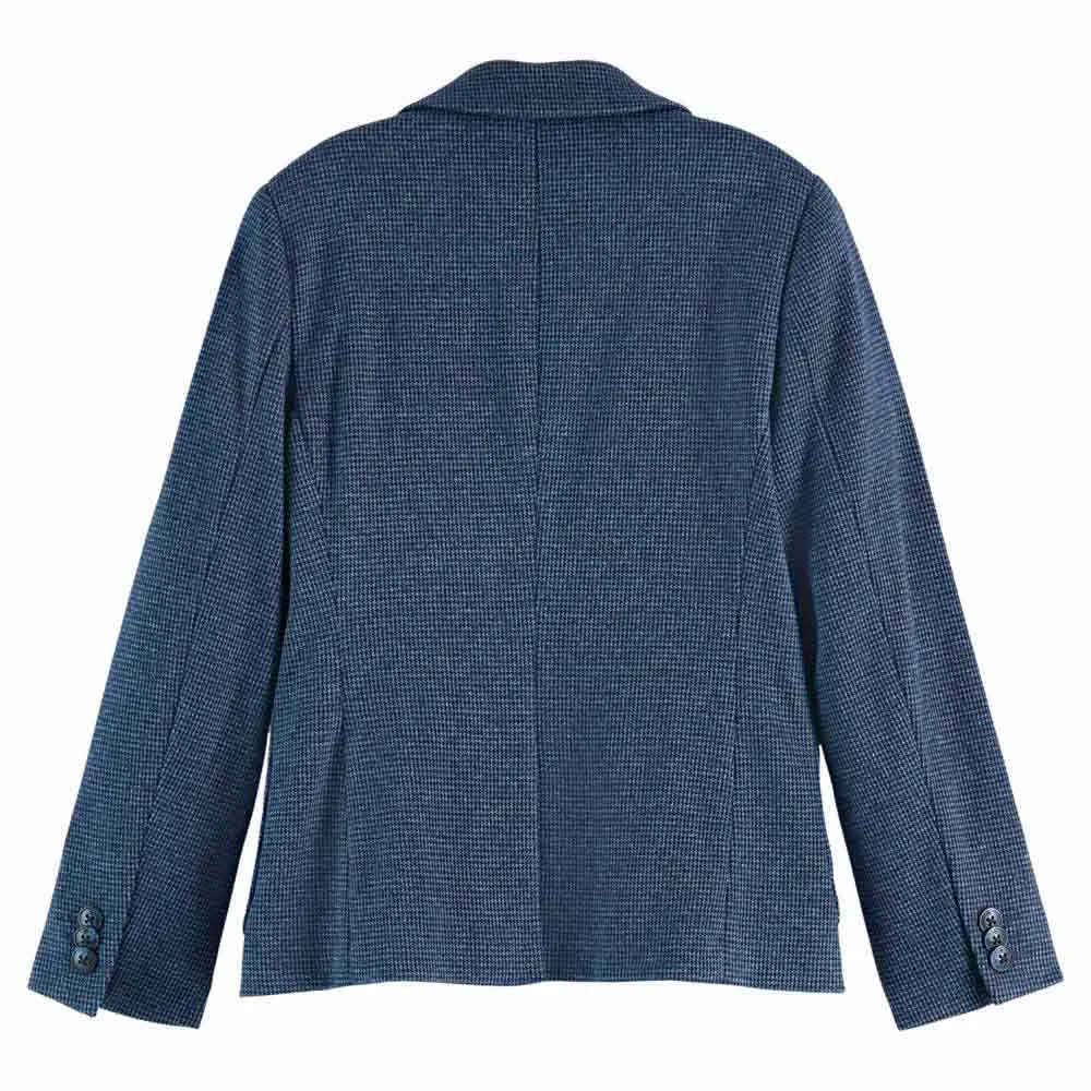 Вязаный блейзер, окрашенный пряжей Scotch & Soda, синий — фото 2
