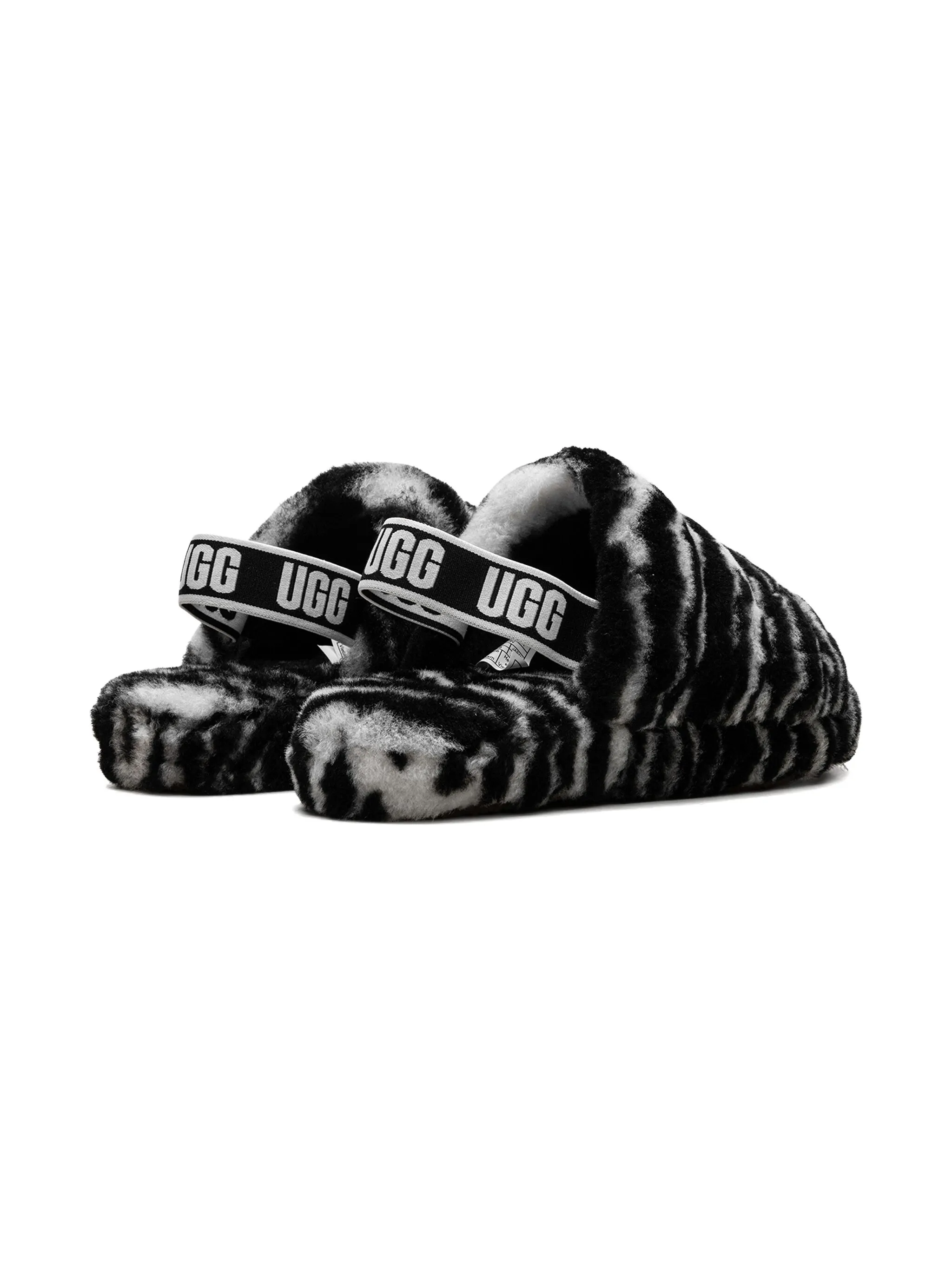 Шлепанцы Fluff Yeah Slide Zebra Ugg Kids, черный — фото 3