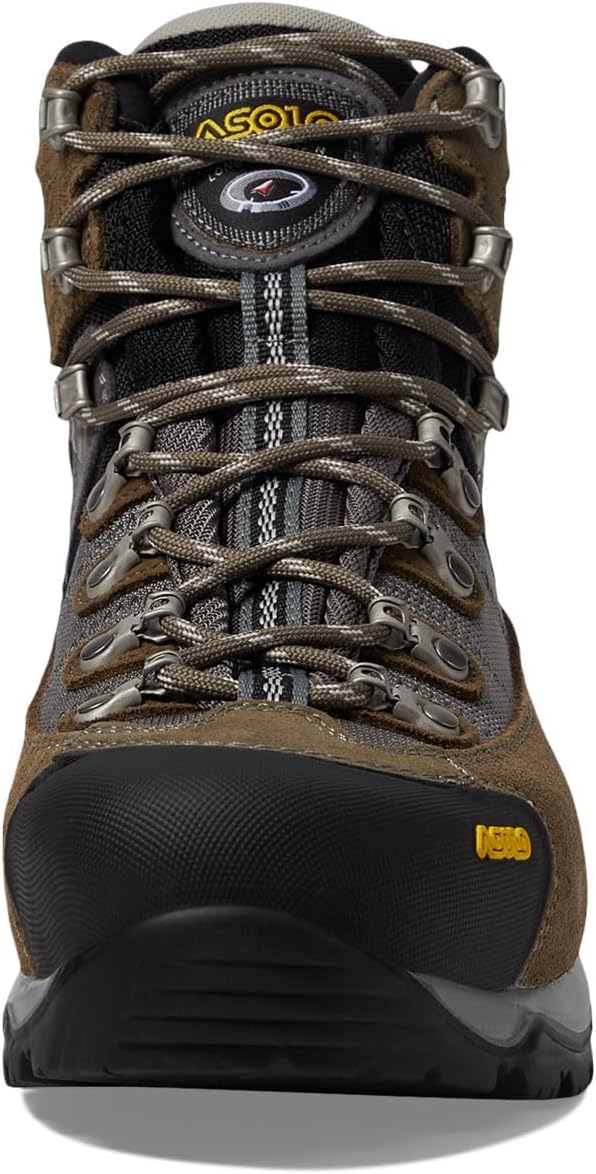 Мужские трекинговые ботинки ASOLO FUGITIVE GTX с водоотталкивающей и дышащей замшево-нейлоновой верхней частью, низкой посадкой на щиколотке, резиновый носок, Truffle/Stone — фото 3