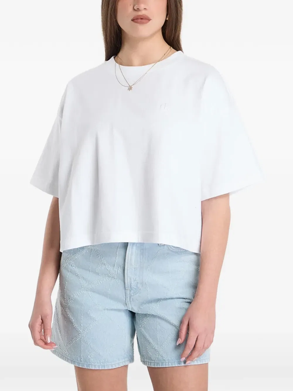 Футболка с цветочным принтом Calvin Klein, белый