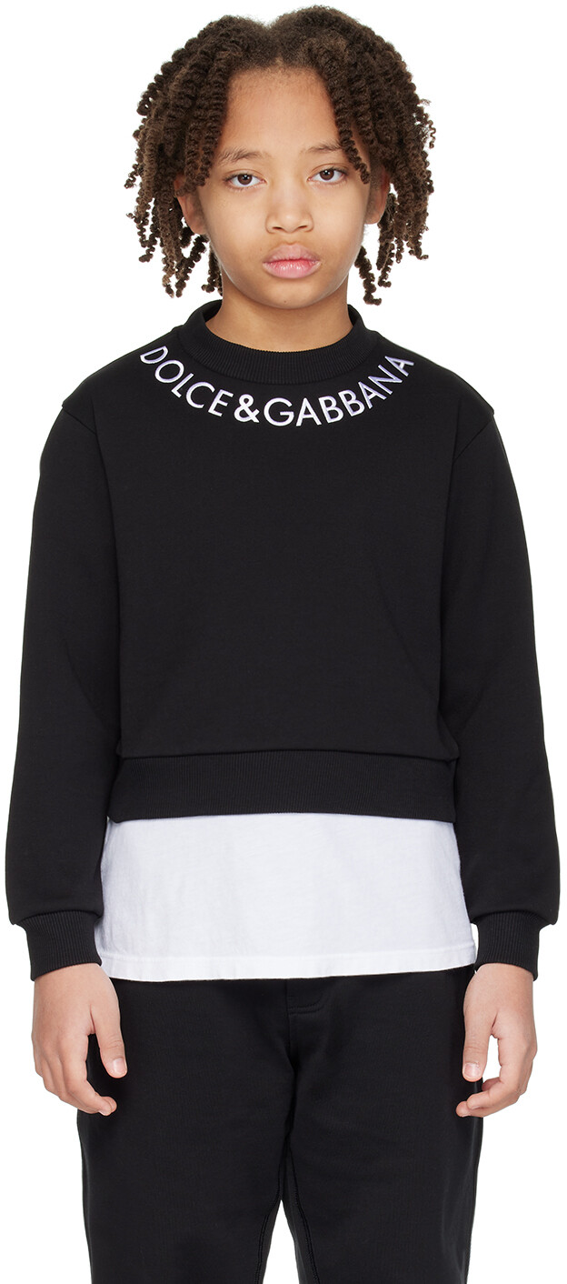 

Детский черный свитшот с вышивкой Dolce&Gabbana