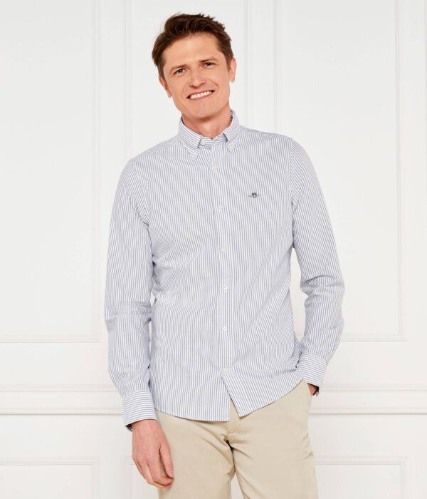 

Рубашка банкира Оксфорда Slim fit Gant, синий